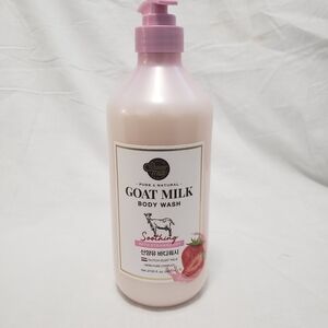 Shower Mate Korean Dutch Goat Milk with STRAWBERRY Body Wash NOURISHING 27.05 oz